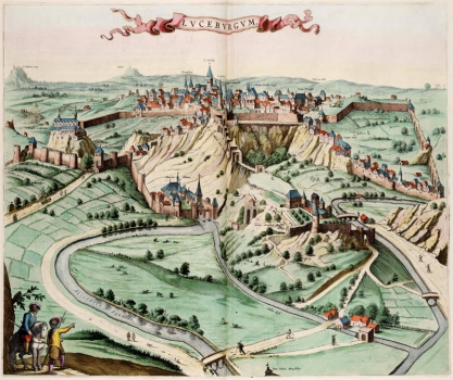 Luxemburg stad, aanzicht, 1649 Blaeu